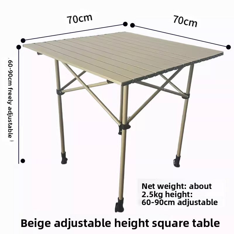 Adjustable Height Outdoor Folding Table
