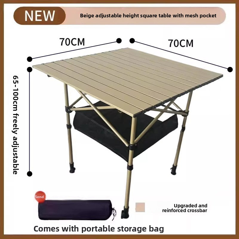 Adjustable Height Outdoor Folding Table