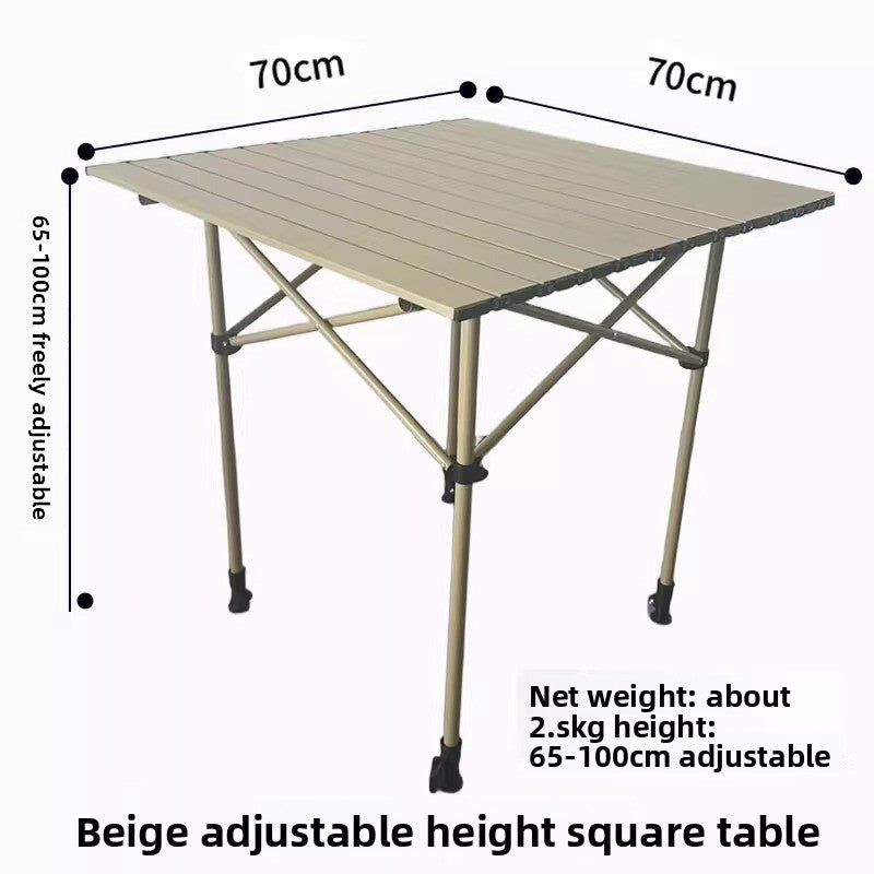 Adjustable Height Outdoor Folding Table