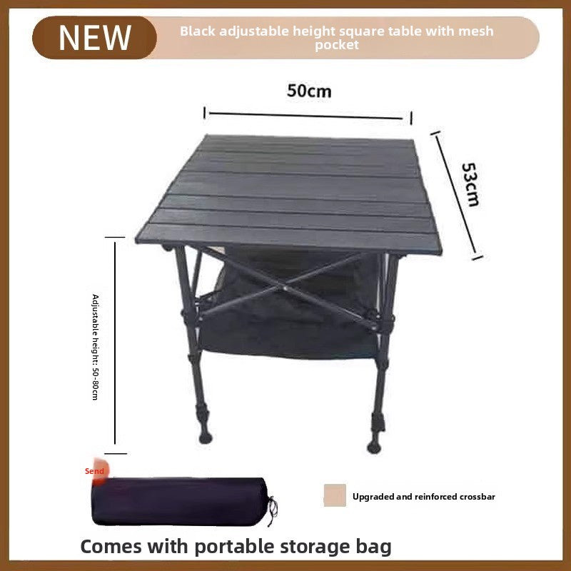 Adjustable Height Outdoor Folding Table