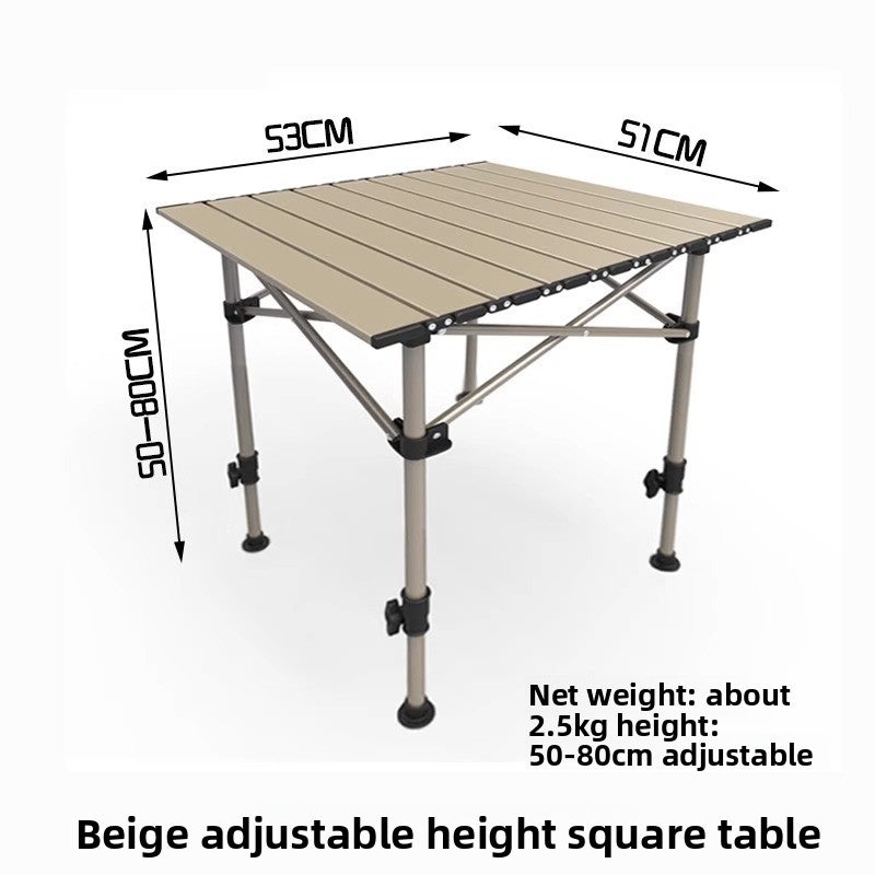 Adjustable Height Outdoor Folding Table