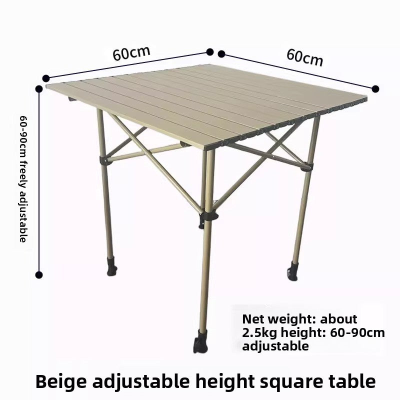 Adjustable Height Outdoor Folding Table