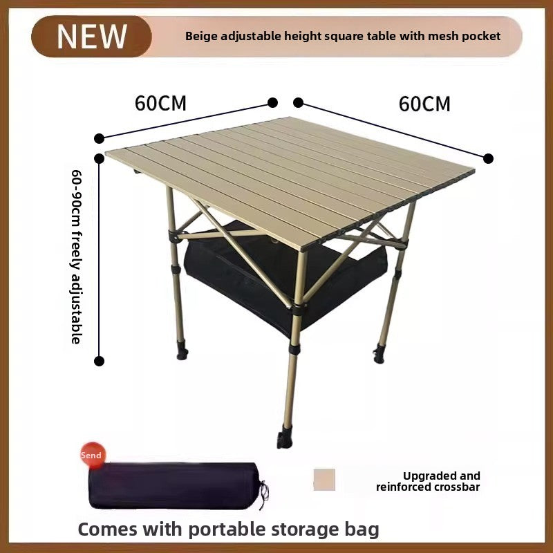 Adjustable Height Outdoor Folding Table